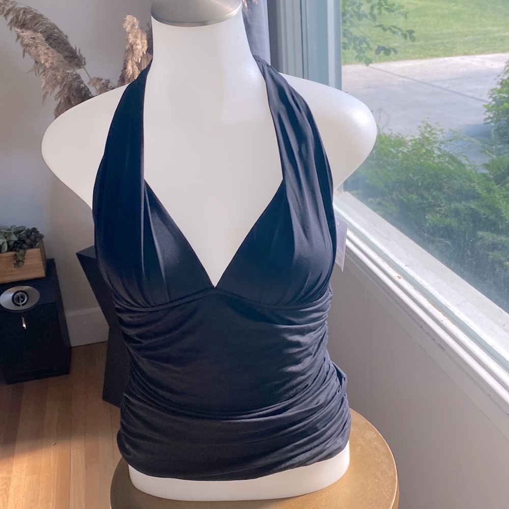 Tankini top, La Blanca, size 6, black.